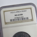 1923 SA Union penny graded MS 63 BN by NGC