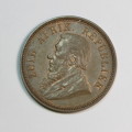 1898 ZAR Kruger penny in AU condition with some luster remaining