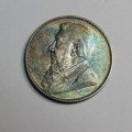1897 ZAR Kruger one shilling with lovely rainbow toning