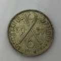 Southern Rhodesia 1937 six pence AU