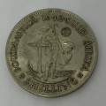 1942 SA Union Error Shilling with 4 cracked die marks