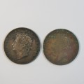 1826 Great Britain half penny - Lot of 2