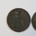 1826 Great Britain half penny - Lot of 2