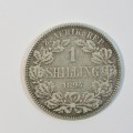 1894 ZAR Kruger shilling with hat,pipe and jacket