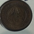 South Africa 1957 farthing UNC - cracked die reverse
