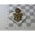 RAF badge made into a love token on a piece of perspex ( airplane window )