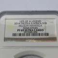 2014 Nelson Mandela Life of a legend graded PF 69 Ultra Cameo by NGC