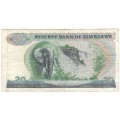 Zimbabwe 20 dollars 1983 banknote - well used - bird watermark