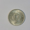 1950 South Africa threepence - UNC with 4 cracked die marks