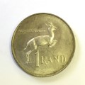 1967 RSA silver R1 with large flaw through front legs of springbok