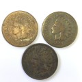 Lot of 2 x 1880 and 1904 USA Indian Head one cents