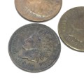 Lot of 2 x 1880 and 1904 USA Indian Head one cents