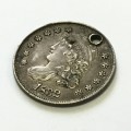 1832 USA scarce half dime 5 cent XF - holed