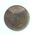 1938 SA Union half penny with bad strike obverse - EF