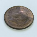 1938 SA Union half penny with bad strike obverse - EF
