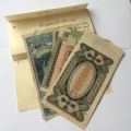 Lot of 7 German post WW1 inflation banknotes - with 1926 letter in German