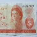 1967-1981 New Zealand 5 Dollars banknote