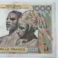 West African State 1965 Senegal 1000 Francs banknote - very scarce