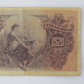 Mozambique 1914 banknote 20 Centavos VF