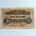 The East African Currency Board Banknote Five Shillings 1939 - VF+