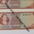 TW de Jongh 3rd issue lot of R1 notes uncirculated