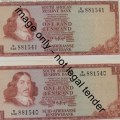 TW de Jongh 3rd issue lot of R1 notes uncirculated