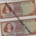 TW de Jongh 3rd issue Pair of uncirculated R1 notes with consecutive numbers