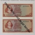 TW de Jongh 2nd issue 3 R1 notes with consecutive numbers uncirculated
