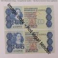 GPC de Kock 2nd Issue lot of 4 R2 notes with consecutive numbers