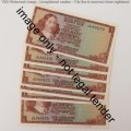 TW de Jongh 1st issue lot of 8 uncirculated R1 notes - Paperclip crease