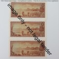 TW de Jongh 1st issue lot of 8 uncirculated R1 notes - Paperclip crease