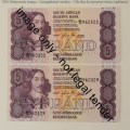 GPC de Kock 3rd issue lot of 8 R5 notes with consecutive numbers uncirculated