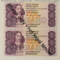 GPC de Kock lot of 8 R5 notes 3rd issue consecutive numbers