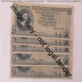 G Rissik First issue R2 banknotes - Lot of 5 - All different numbers