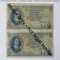 G Rissik First issue R2 banknotes - Lot of 5 - All different numbers