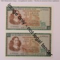 TW de Jongh 3rd issue R10 banknotes - Ending on 00, 11, 22, 33, 44, 55, 66, 77, 88, 99