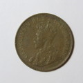 South Africa Error coin 1934 penny with totally misaligned 4