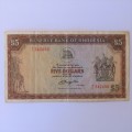 Reserve Bank of Rhodesia Five Dollars 20 October 1978 - aVF