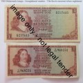 De Jongh Large and small R1 note replacement notes small tear in large - Note 212 and 233