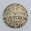 1970 Seychelles One Rupee low mintage VF