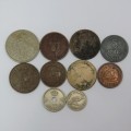 Lot of 10 different world coins - Oldest is 1792