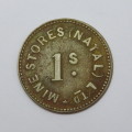 Natal Mine Stores one shilling token