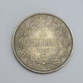 1892 South Africa ZAR shilling AU - Excellent rim