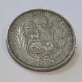 Peru 1880 crown made into brooch