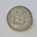 Peru 1880 crown made into brooch