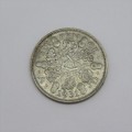 1931 British sixpence (use as filler for South African coin)