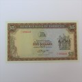 Reserve Bank of Rhodesia Five Dollars - 15 May 1979 - Uncirculated with fine creases and dirt spots