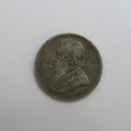 1893 ZAR Paul Kruger sixpence well used