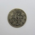 1896 ZAR Kruger sixpence well used