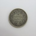 1862 British India Quarter Rupee silver coin